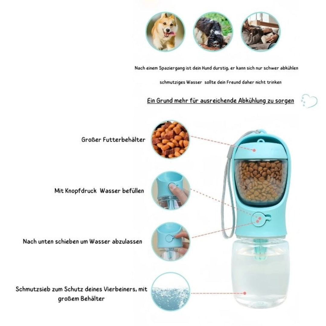 Wufflounge Trinkflasche TravelTroug 🐾